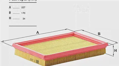 Subaru legacy 1,8 spfi / NISSAN JUKE / HONDA air filter MANN C2329        227*170*34 mm
